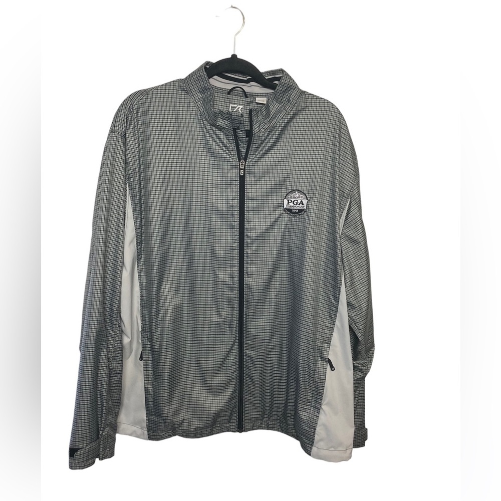 PGA Championship 2013 gray plaid full zip windbreaker jacket. Oak Hill. XL